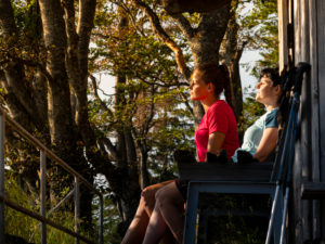 Hiking on the second valley trail, rest at the Thomashütte, Kandel Hiking on the second valley trail, rest at the Thomashütte, Kandel